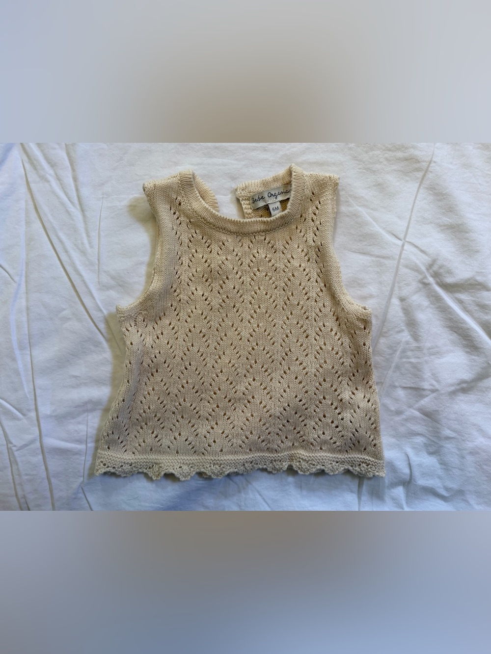 Bebe Organic Knit Tank Top - Cream